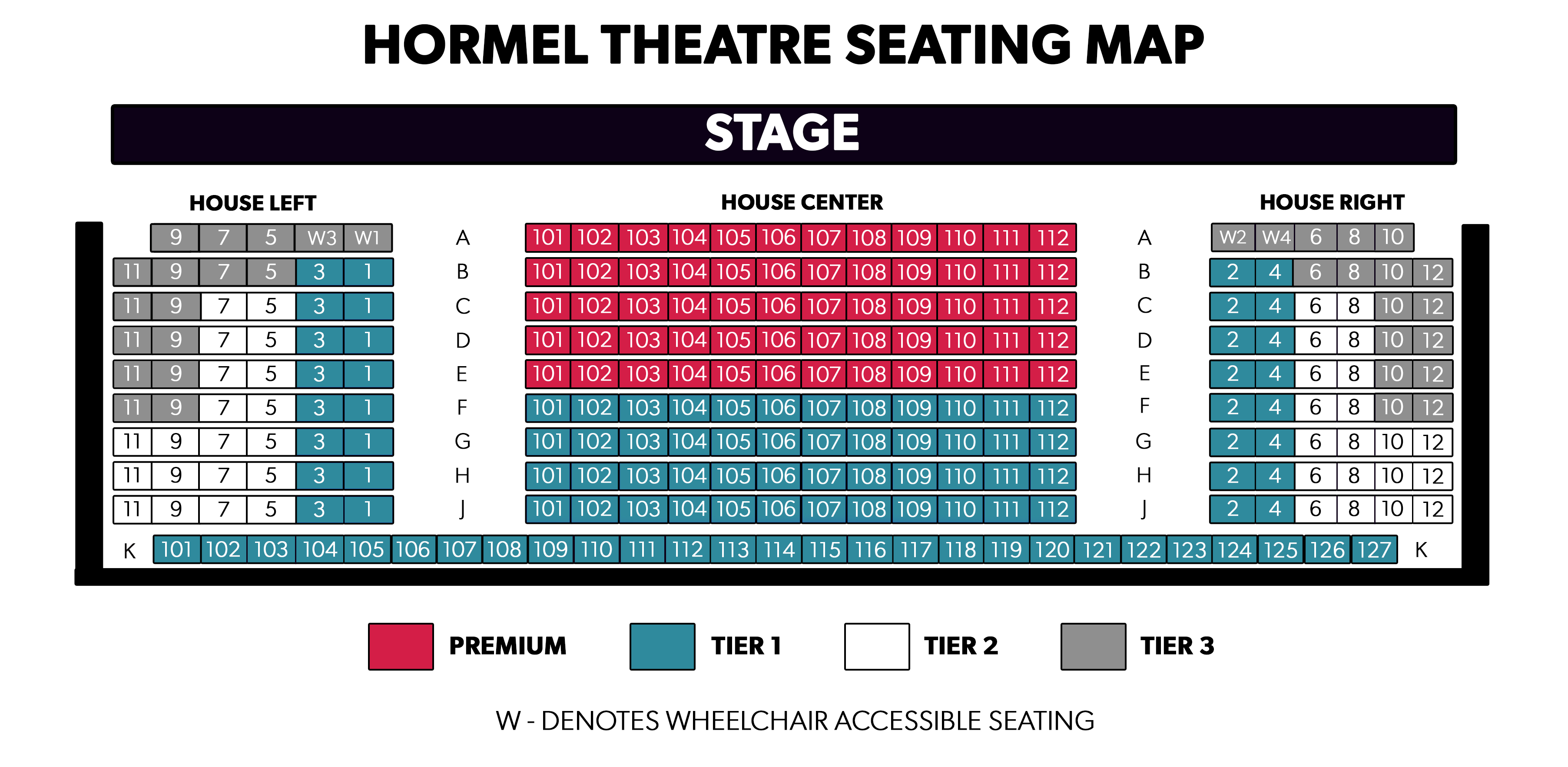Hormel Theatre Seating Map