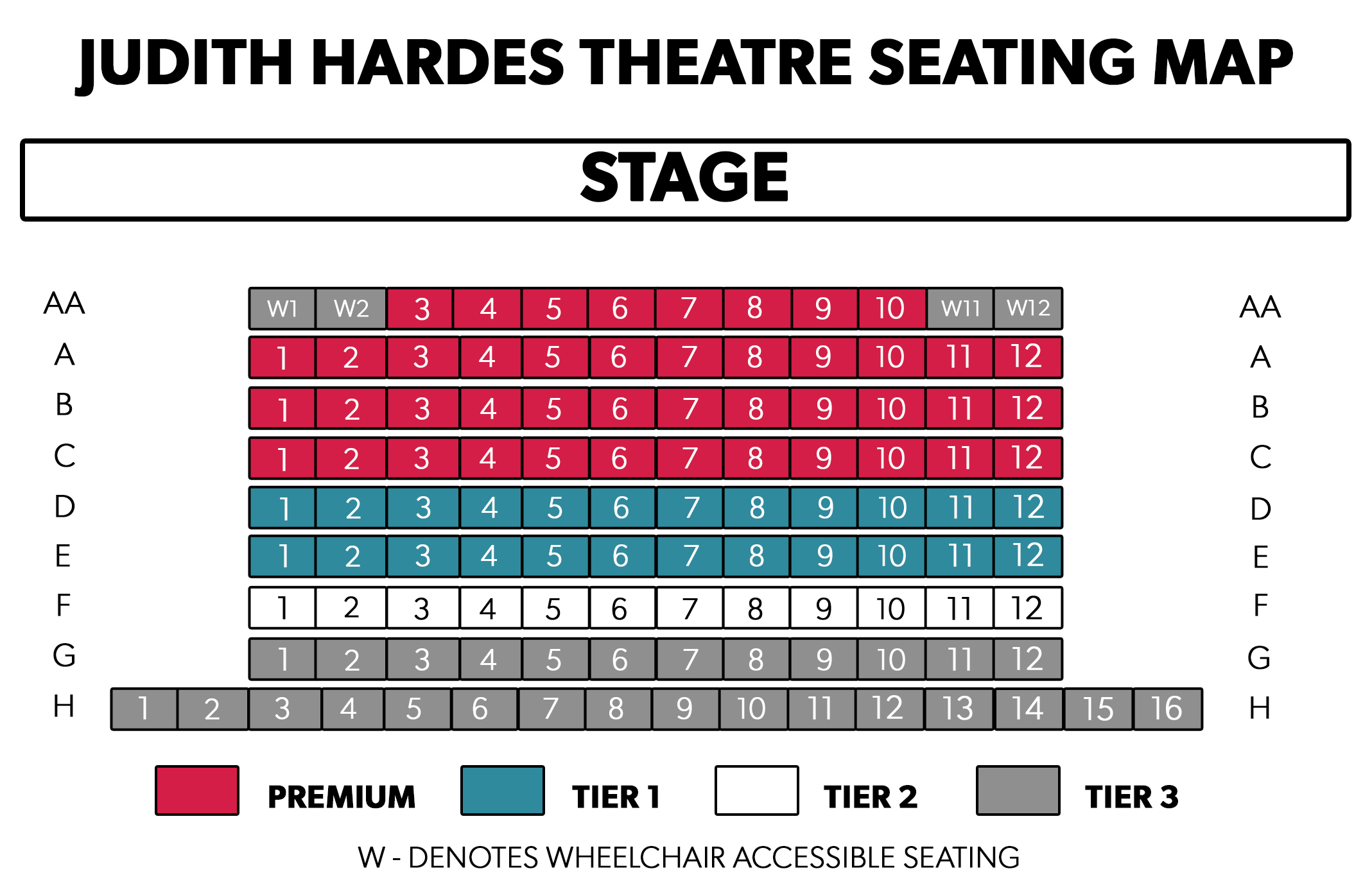 Judith Hardes Theatre Seating Map