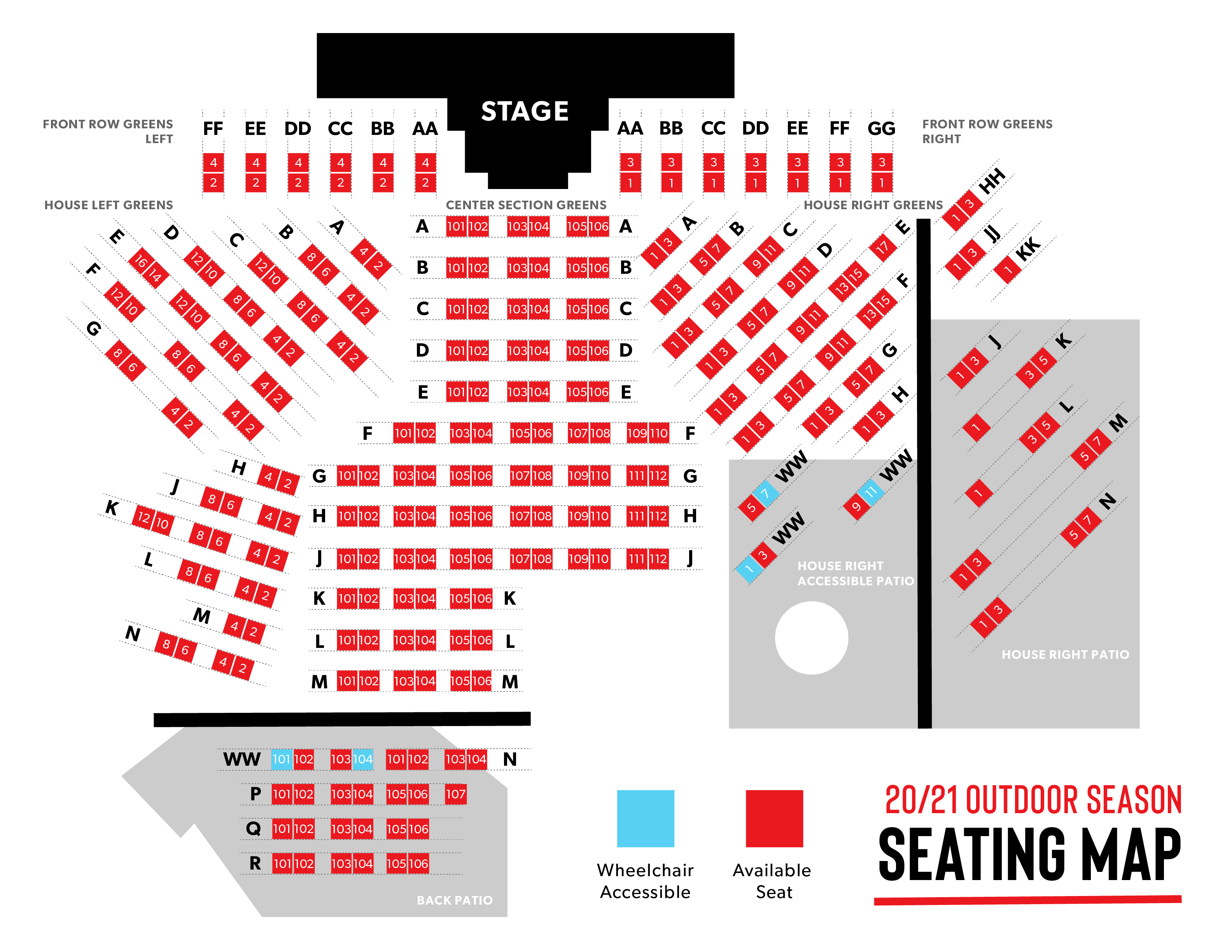 Outdoor Theatre Seating Map